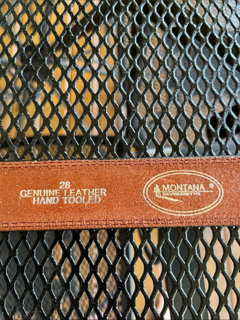 Montana Silversmith Hand Tooled Leather Belt Size 28
